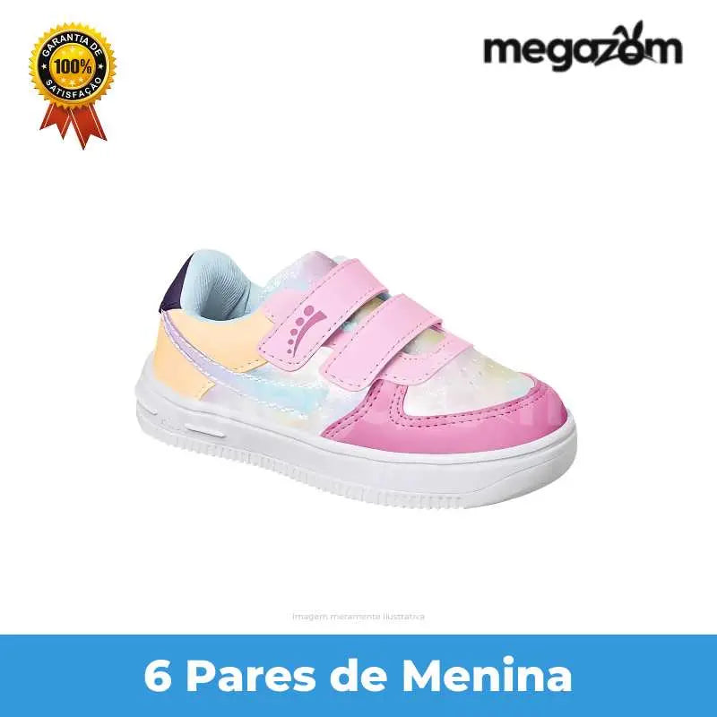 Kit 6 Pares de Tênis Infantil - PAGUE 3 LEVE 6 + FRETE GRÁTIS