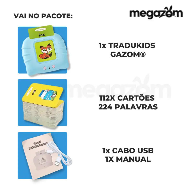 Tradutor Interativo - TraduKids Gazom™  +  56 CARTÕES DE BRINDE