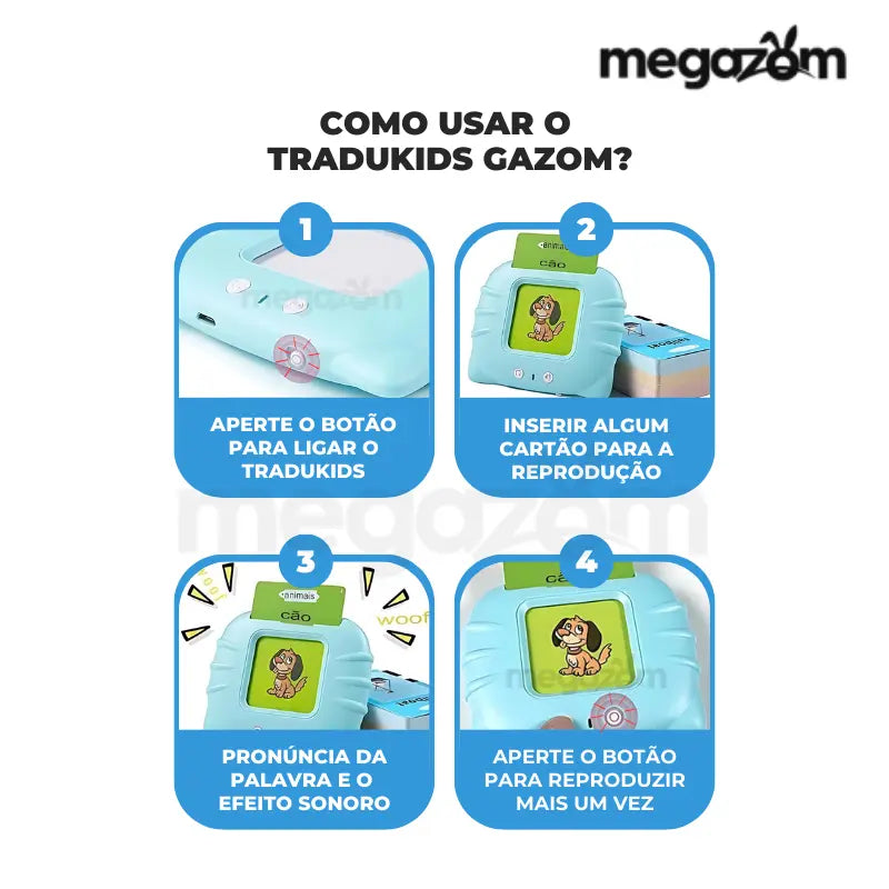 Tradutor Interativo - TraduKids Gazom™  +  56 CARTÕES DE BRINDE