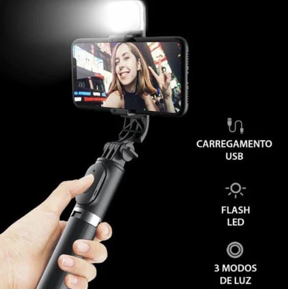 Fotogram Gazom | Bastão de Selfie, Suporte Tripé e Highlight - 3 em 1 - Megazom