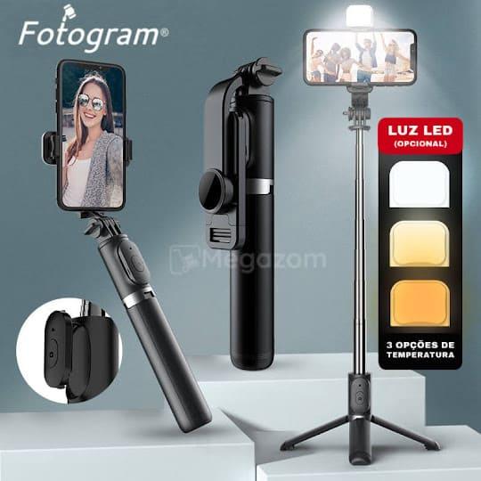 Fotogram Gazom | Bastão de Selfie, Suporte Tripé e Highlight - 3 em 1 - Megazom