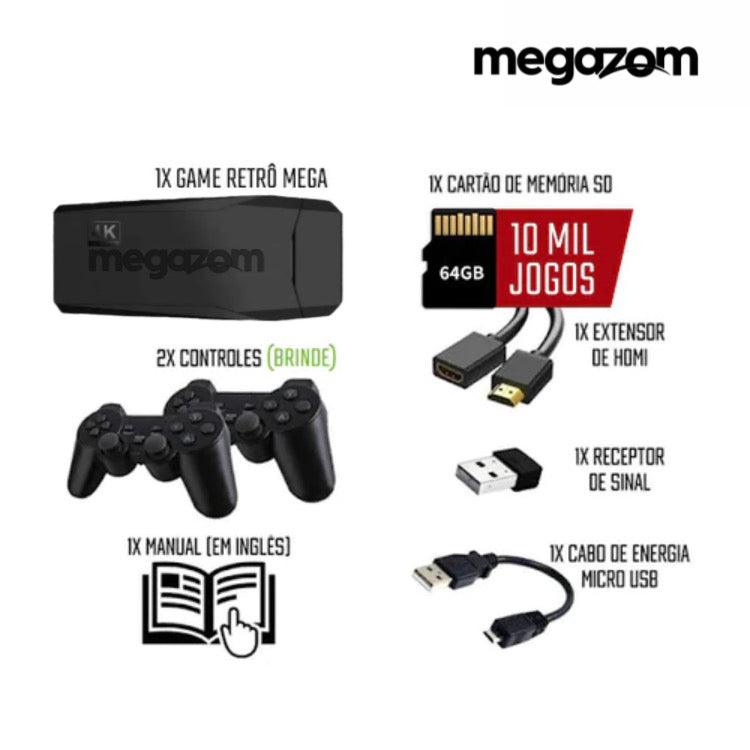 Video Game Retrô Gazom 4K - ORIGINAL [10.000 Jogos + Controle Extra de Brinde] - Megazom